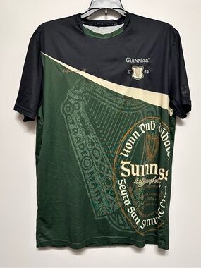 Guinness Beer Black Green Graphic Men’s Promo Shirt Jersey Kit T